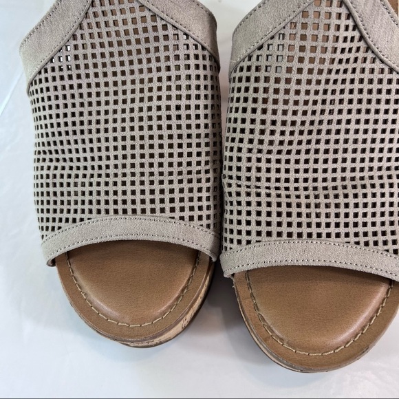 FRANCO SARTO Canyon Perforated Wedge Espadrille Cork Open Toe Sandal Taupe 10M - Picture 4 of 13